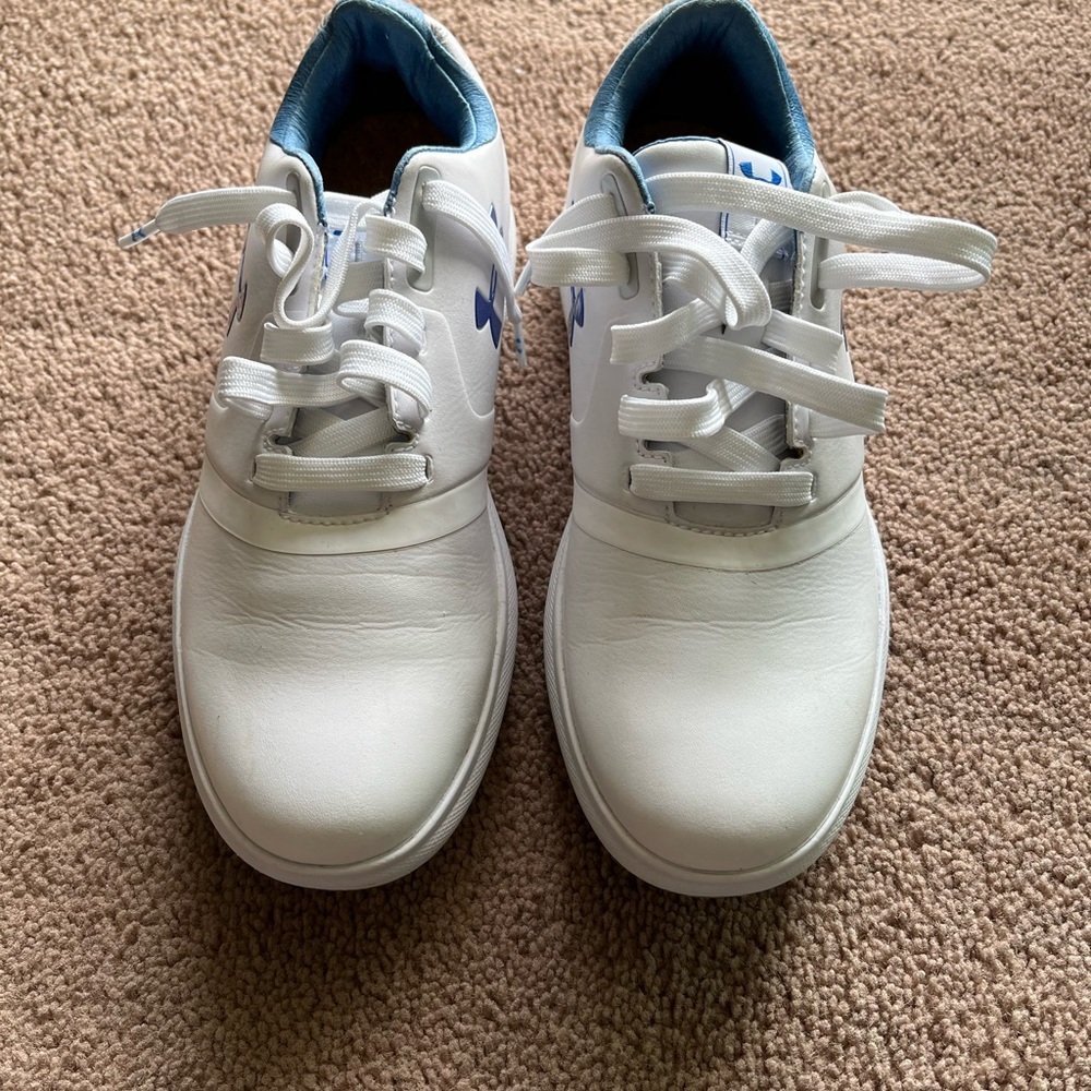 Under Armour White and Blue Athletic Shoes